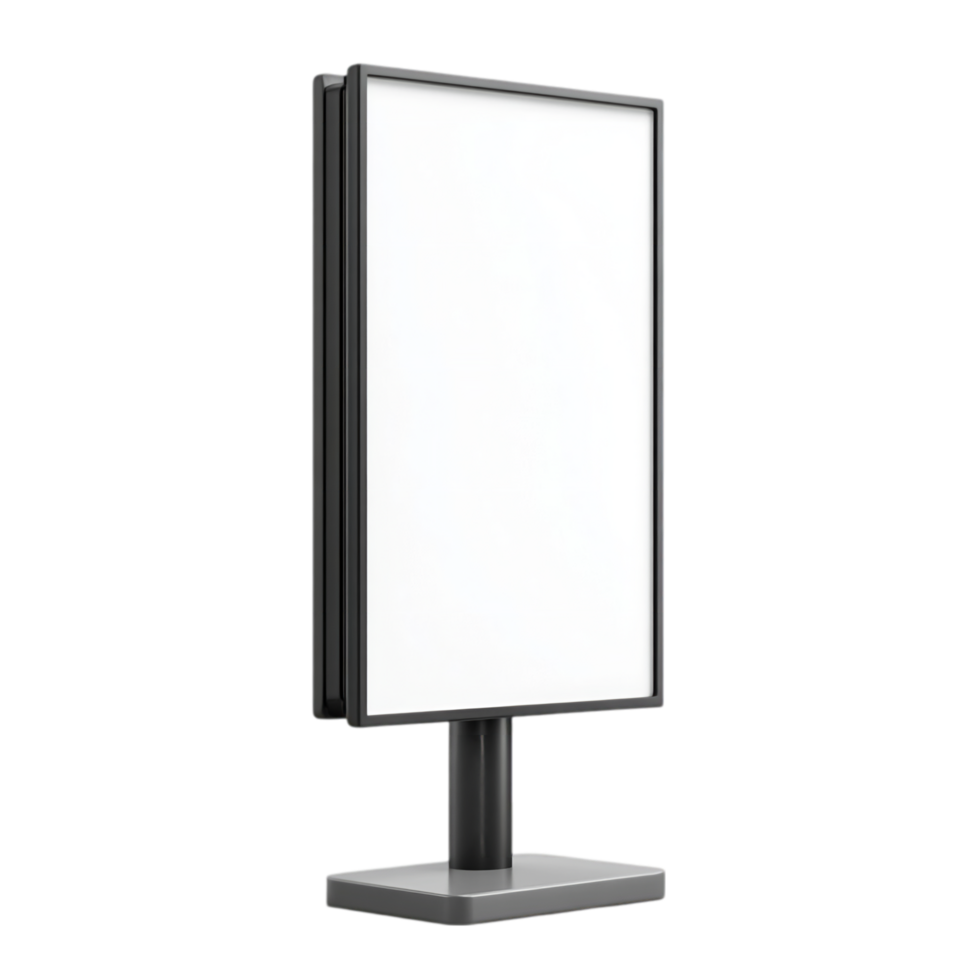 Blank advertising billboard mockup template presentation isolated on transparent background png