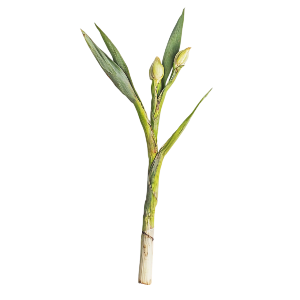 Botanical plant stem with buds ready to bloom spring isolated on transparent background png
