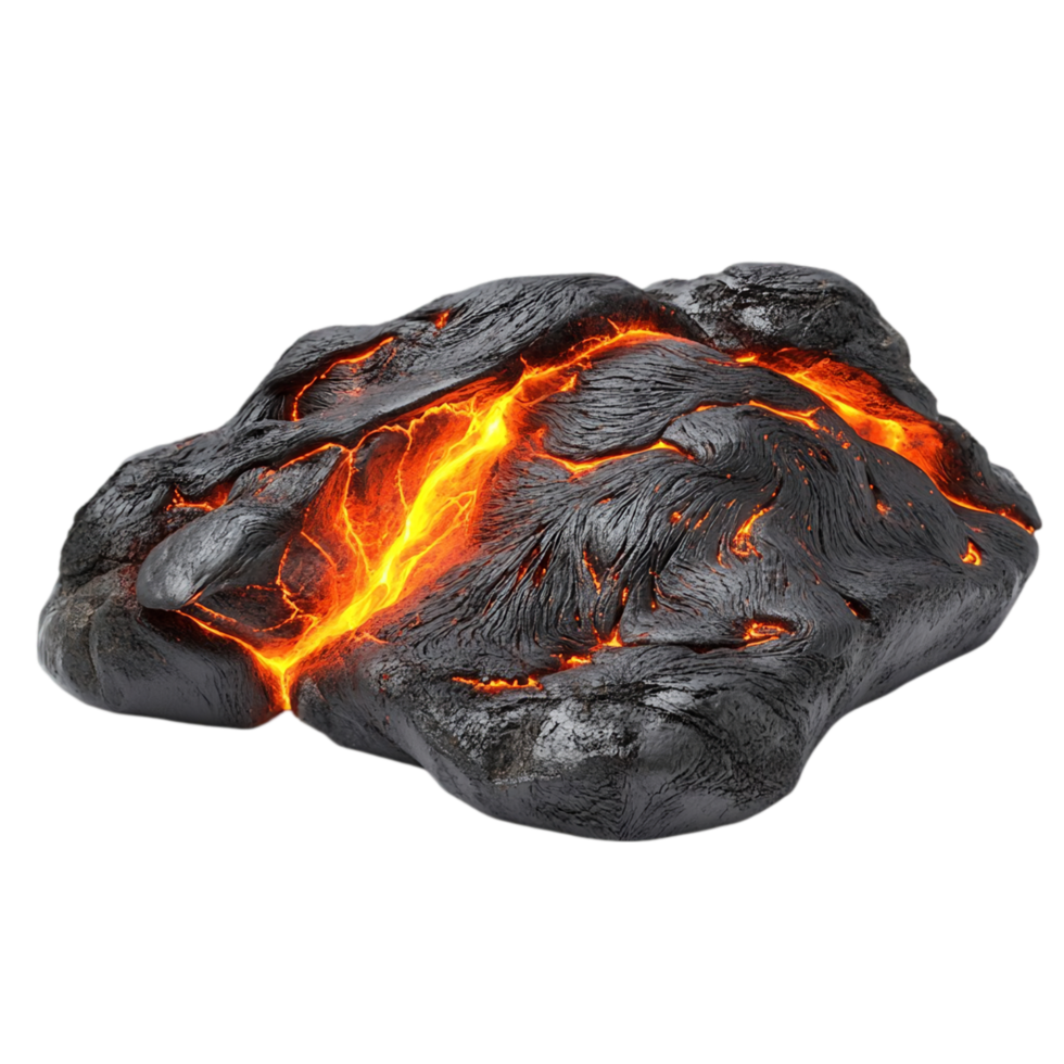 Molten lava rock volcanic formation geological wonder isolated on transparent background png