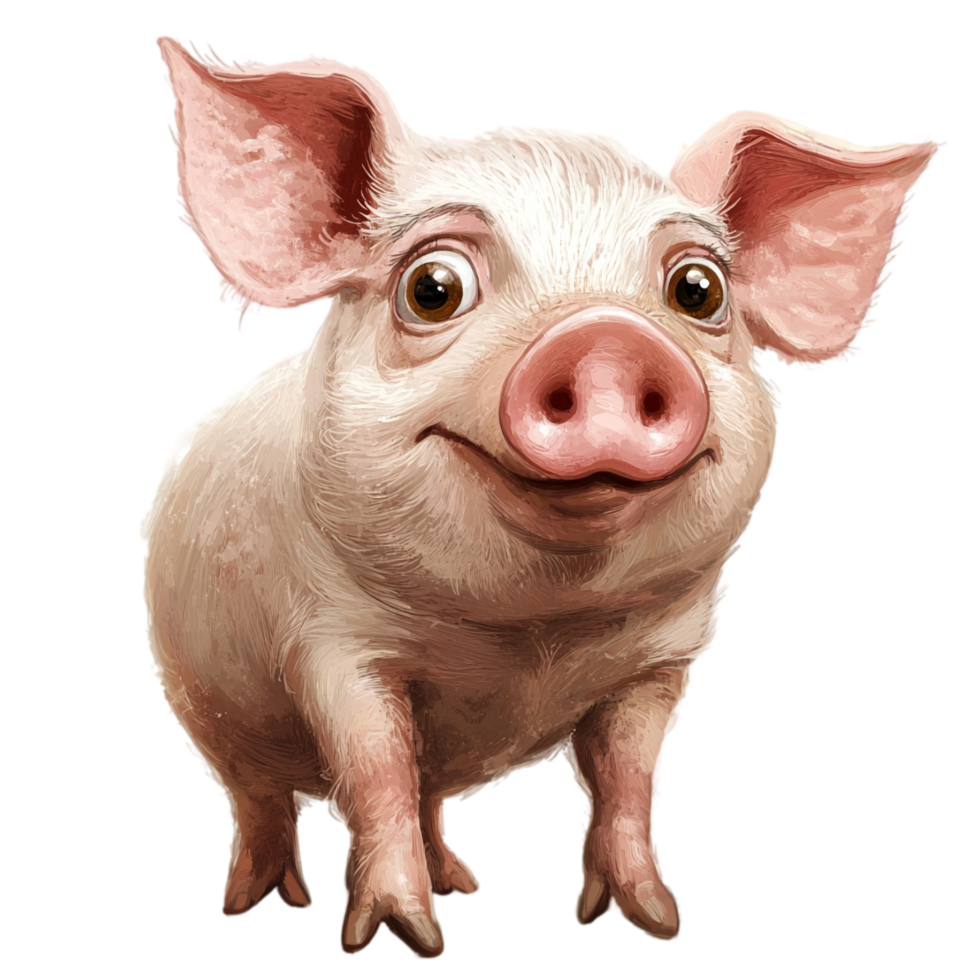 Adorable piglet illustration for children's book design isolated on transparent background png