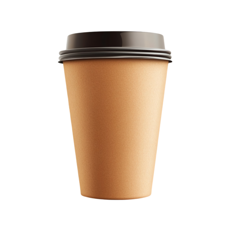 Takeaway beverage container mockup on a plain backdrop isolated on transparent background png