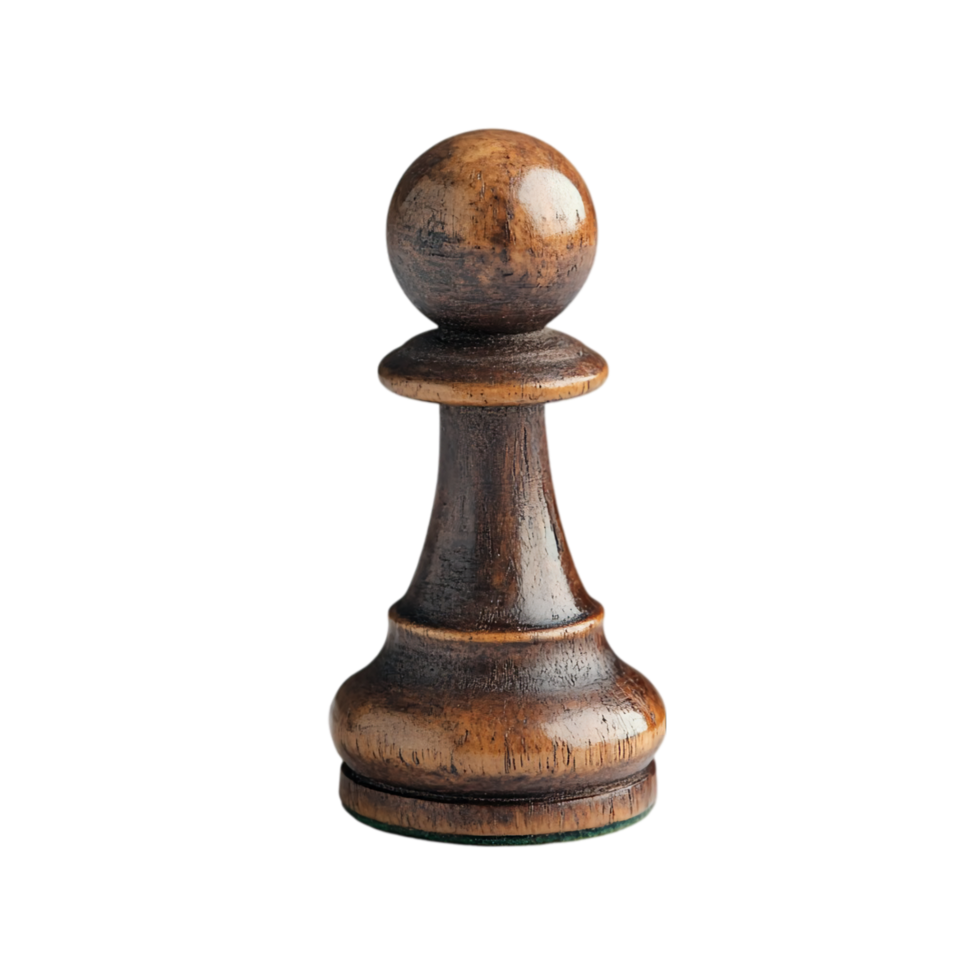 Wooden pawn chess piece strategy game board competition isolated on transparent background png