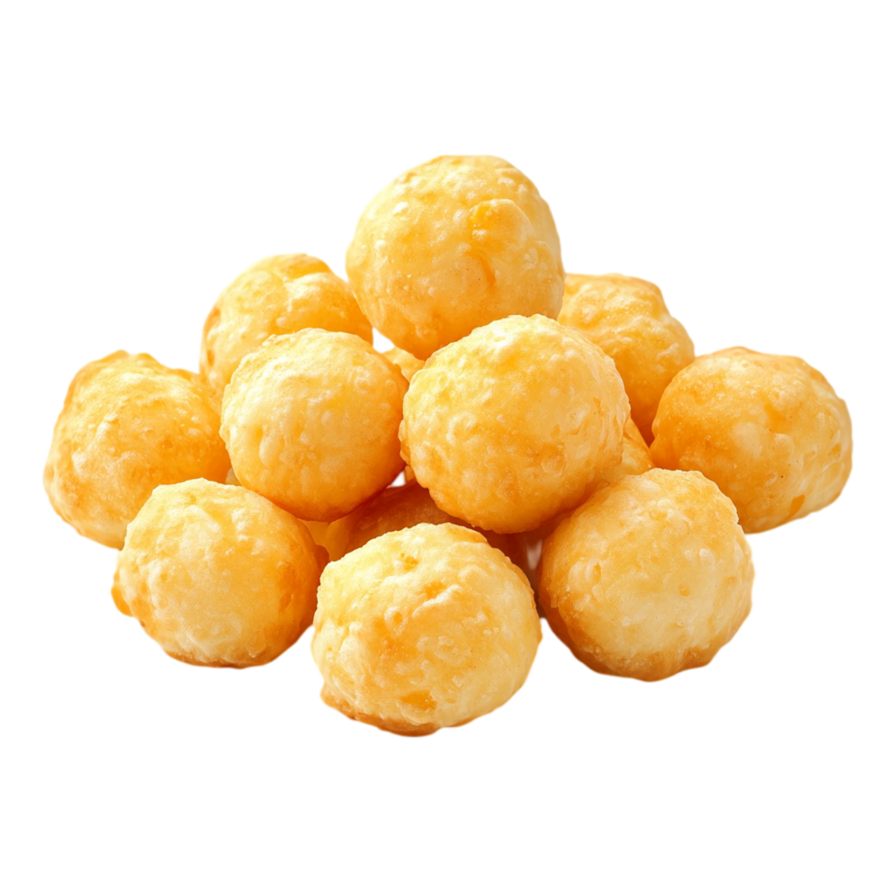Delicious cheese balls appetizer snack food golden fried isolated on transparent background png