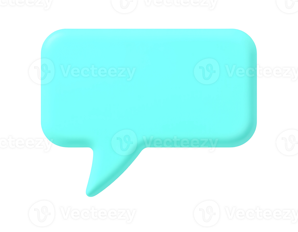 3D Render of a Turquoise Speech Bubble png