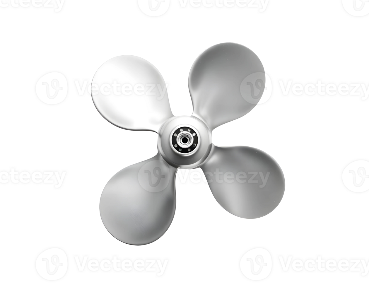 Silver Boat Propeller on Transparent Background png