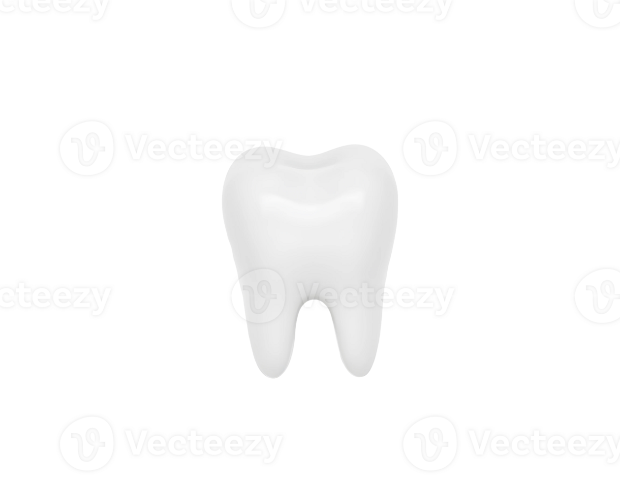 Realistic 3D rendering of a healthy, clean, white tooth isolated on a transparent background png