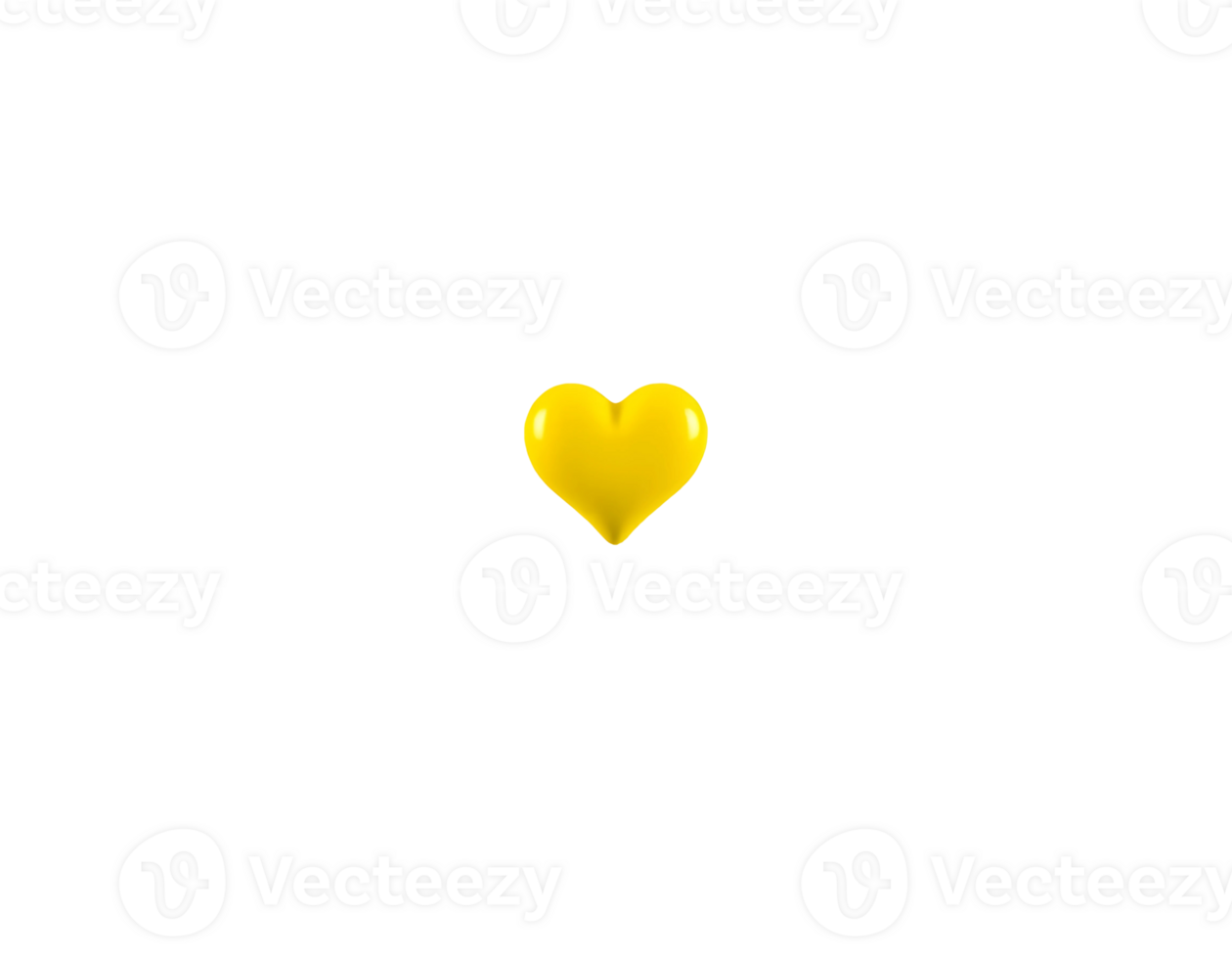 Yellow heart on a transparent background png