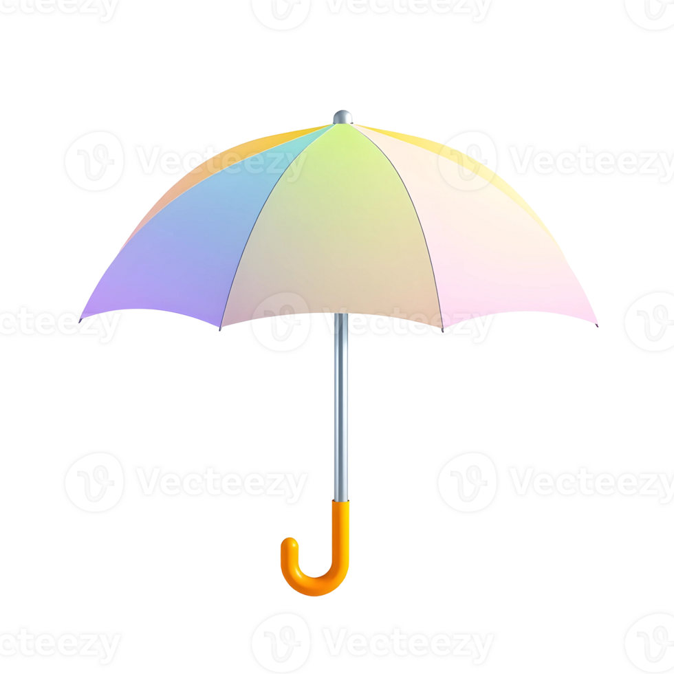Colorful umbrella with a rainbow gradient design for rain and sun protection png