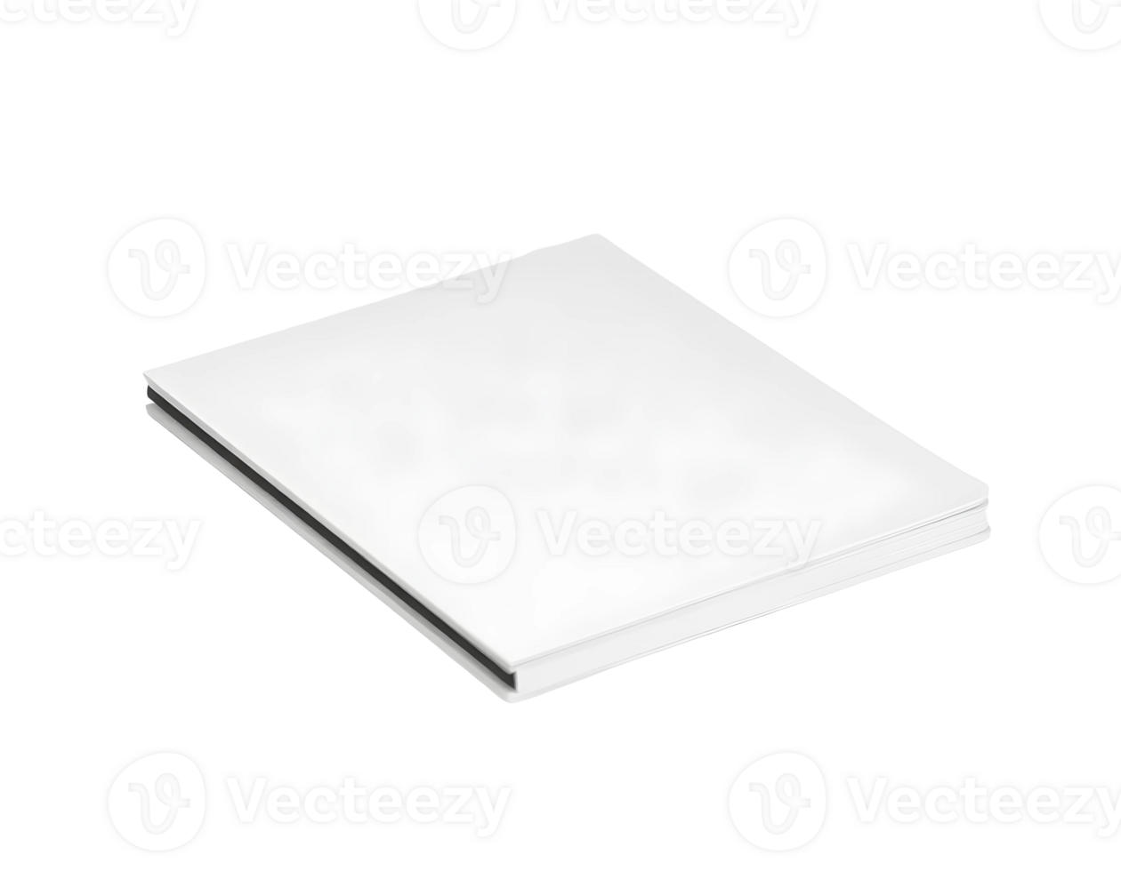White book cover isolated on transparent background png