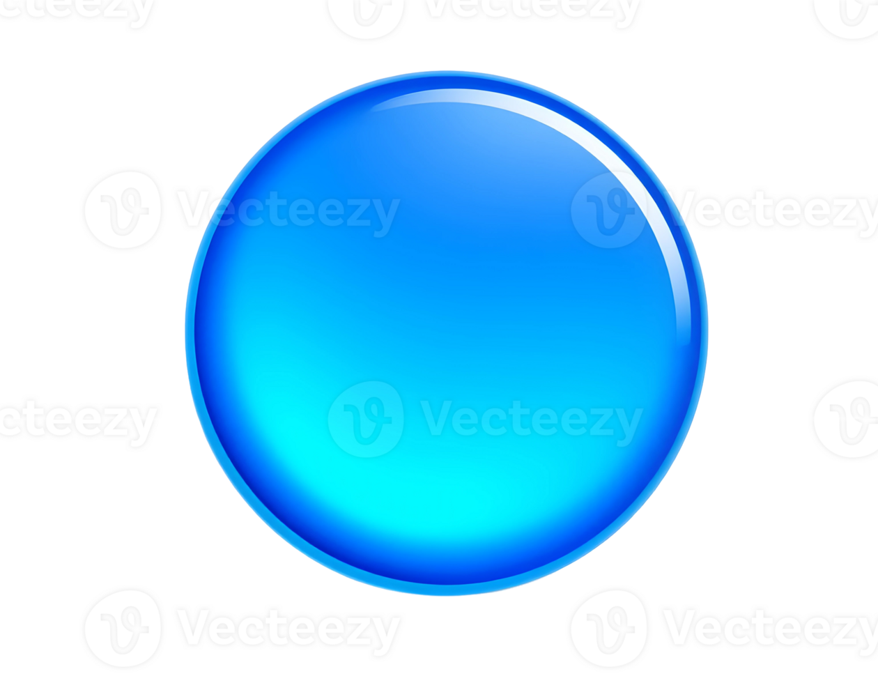 Glossy Blue Circle Icon on Transparent Background png