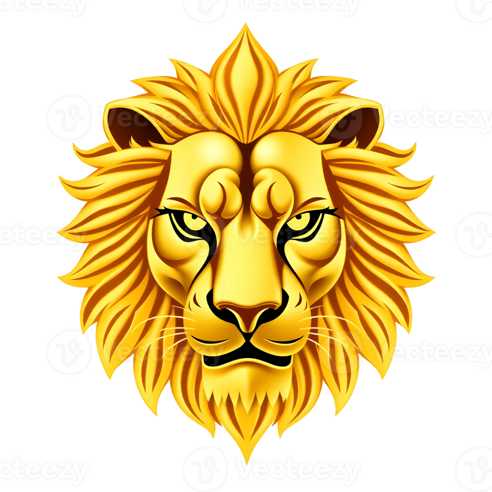 Golden Lion Head png