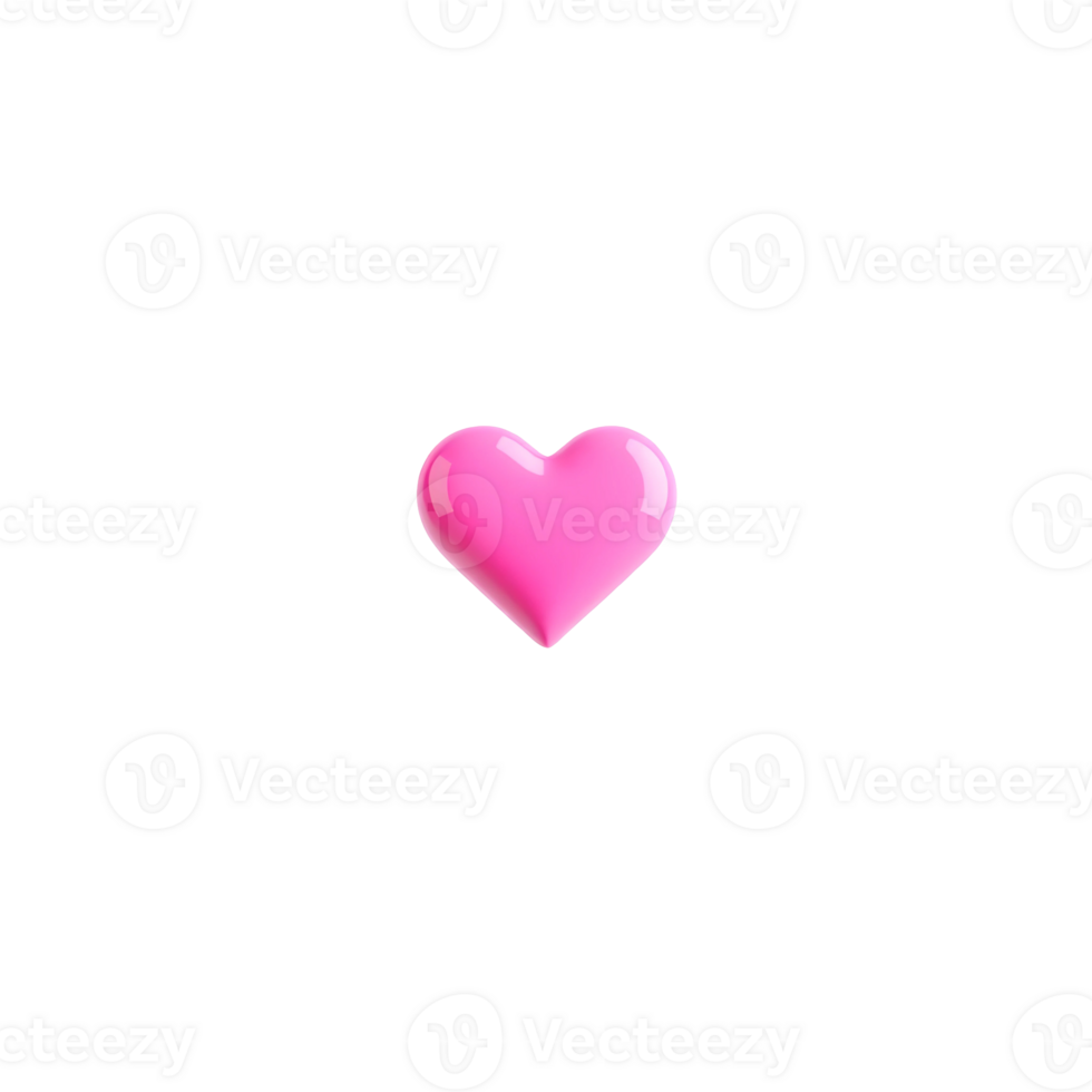 Pink glossy heart on a transparent background png