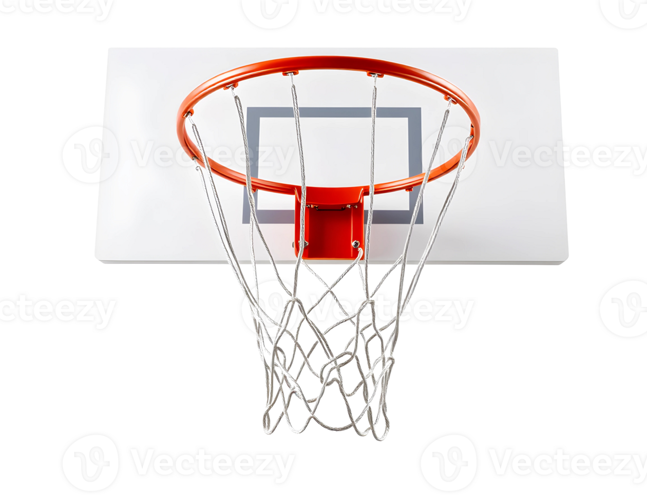 Basketball hoop and net against a transparent background png