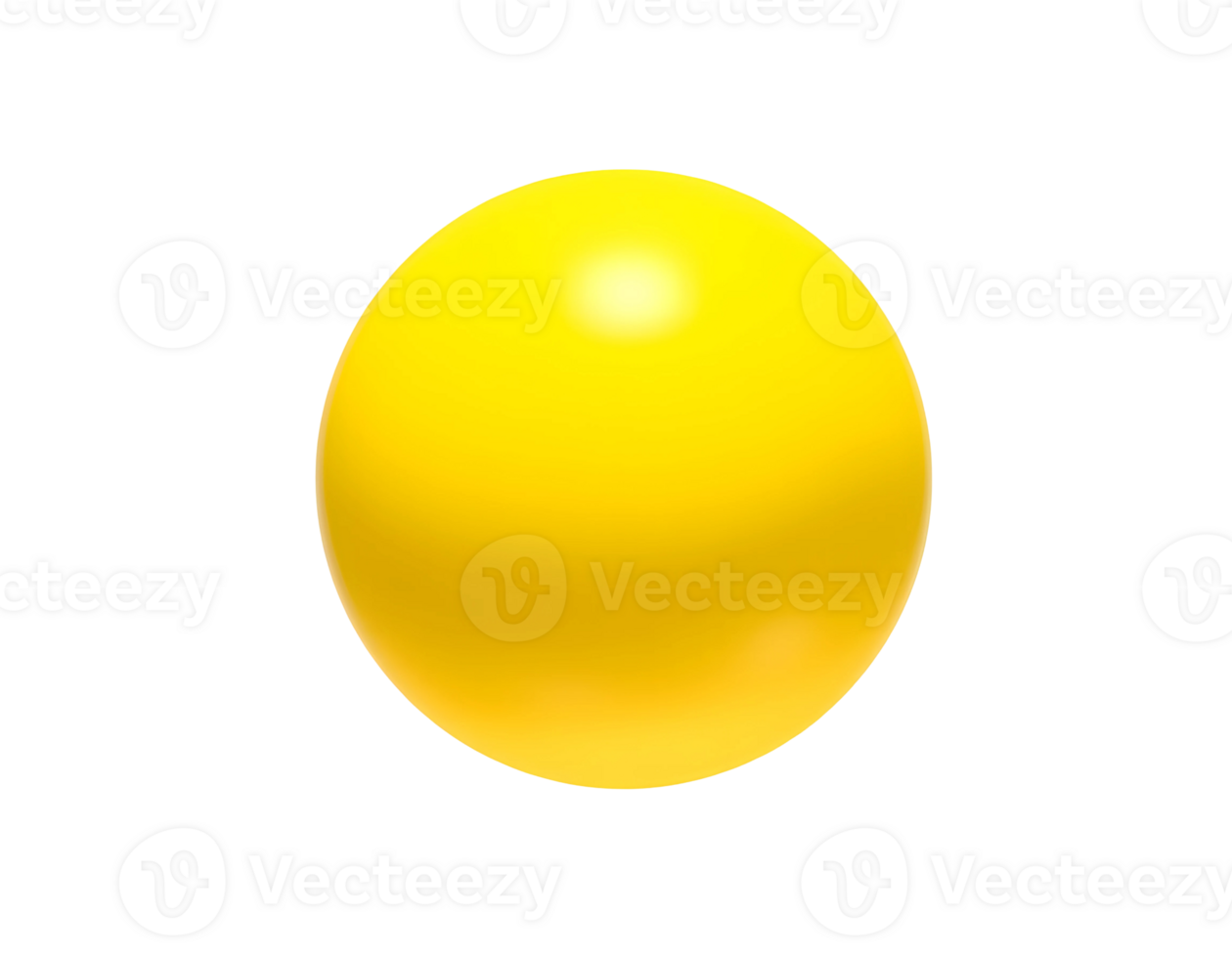 A glossy, yellow sphere on a transparent background, perfect for design elements. png