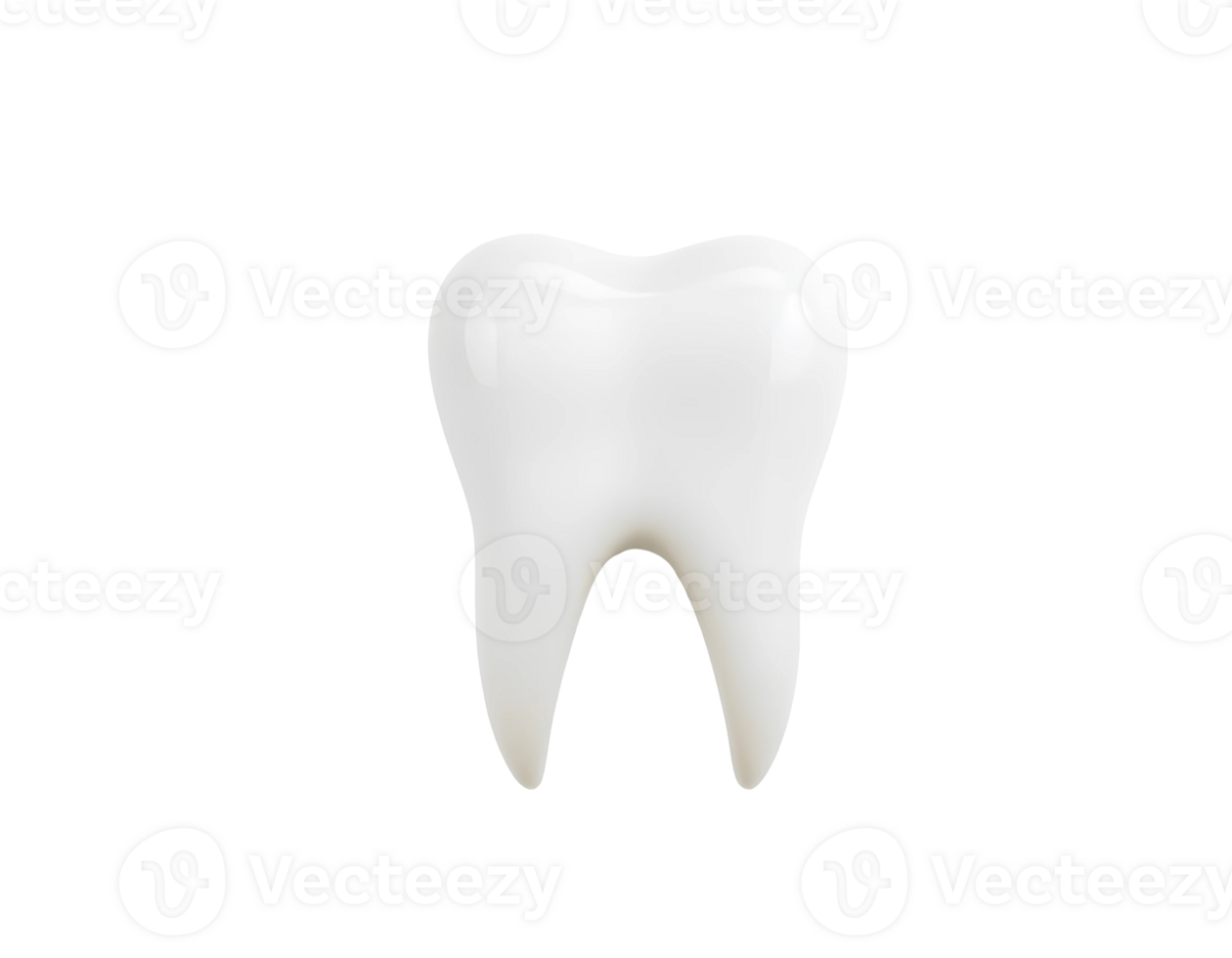 Isolated 3D Render of a White Tooth png