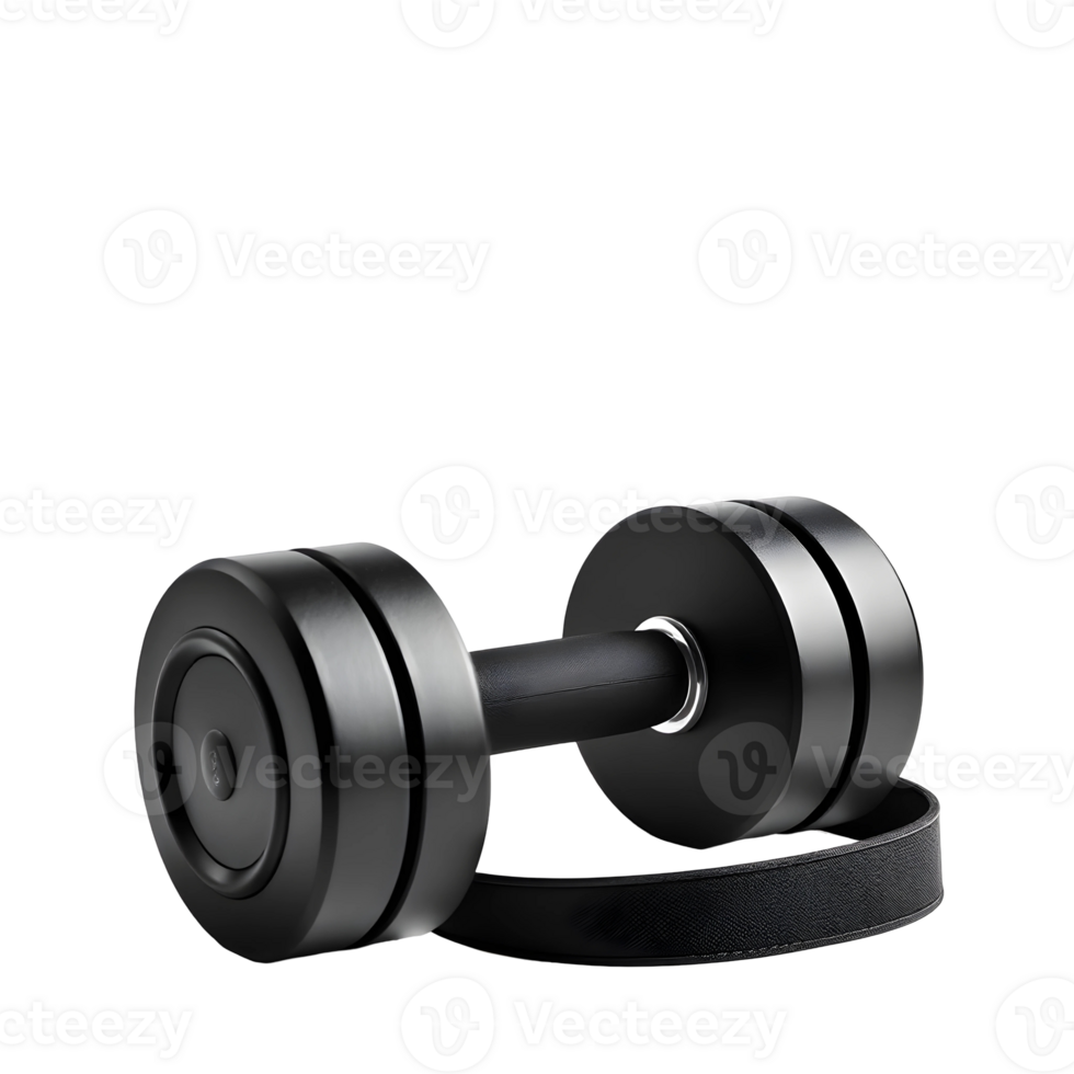 Black dumbbell on a transparent background png