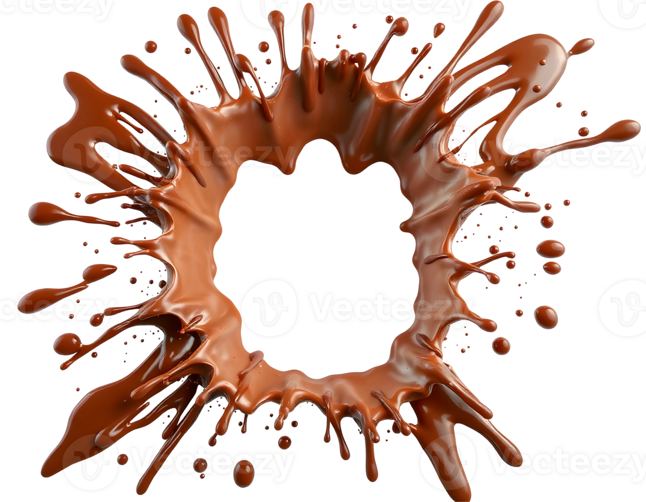 Chocolate Splash Circle with Transparent Background png
