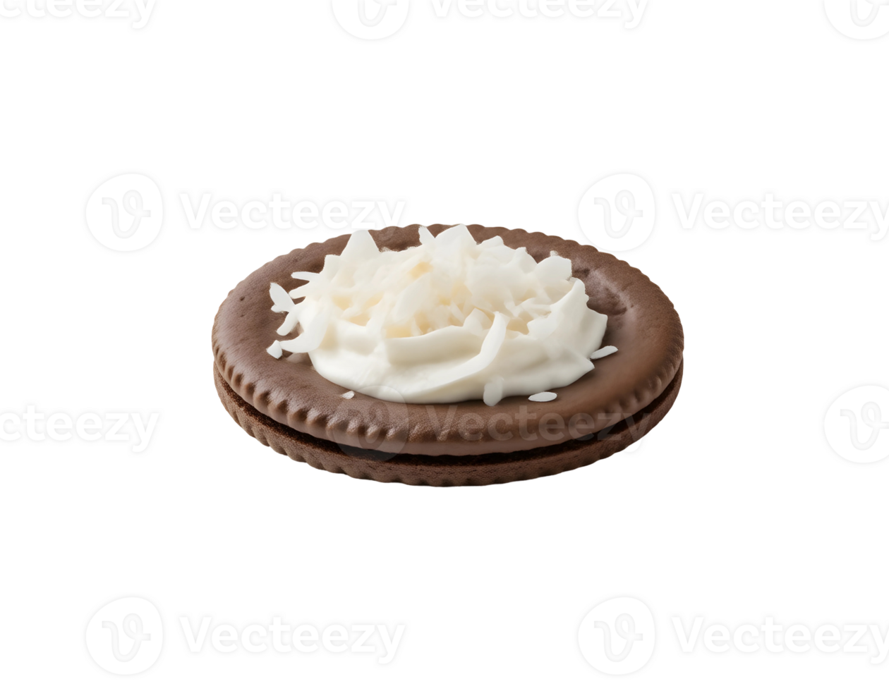 Chocolate Sandwich Cookie with Cream and Coconut png