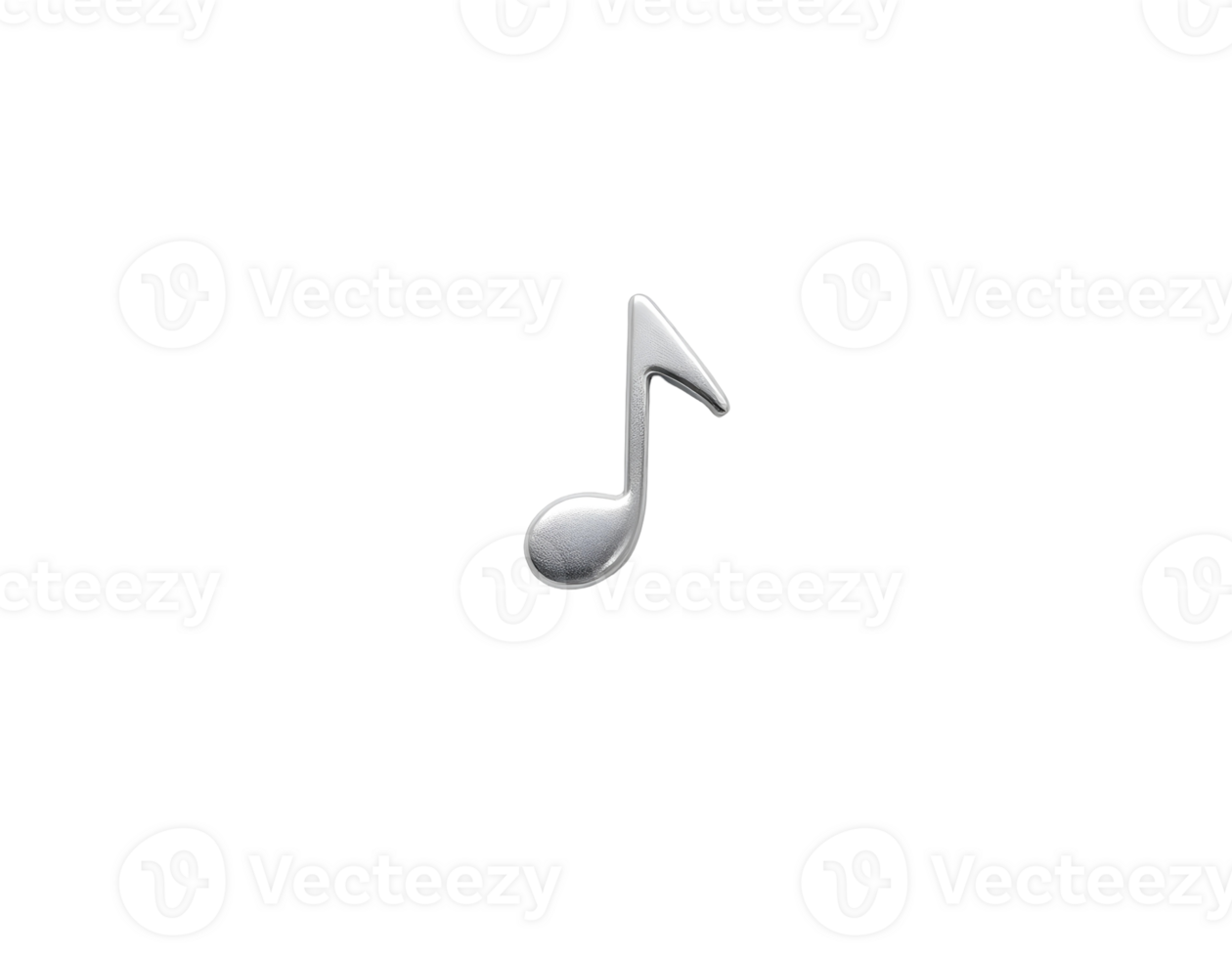 A single white musical note against a transparent background. png