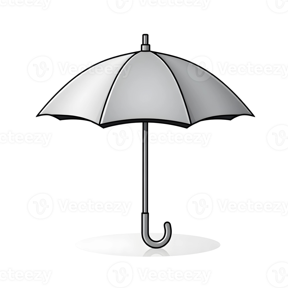 Grey umbrella isolated on transparent background png
