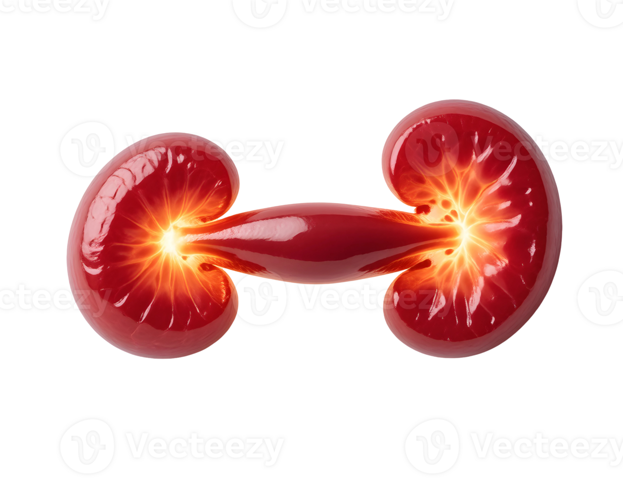 Glowing Kidney Anatomy Medical Illustration png