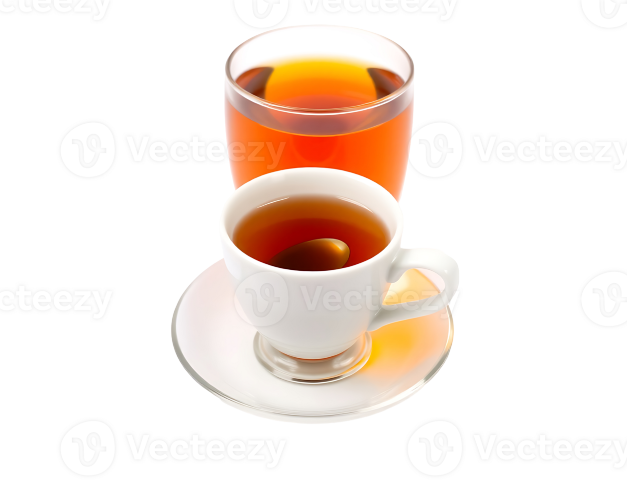 Tea in a cup and glass png
