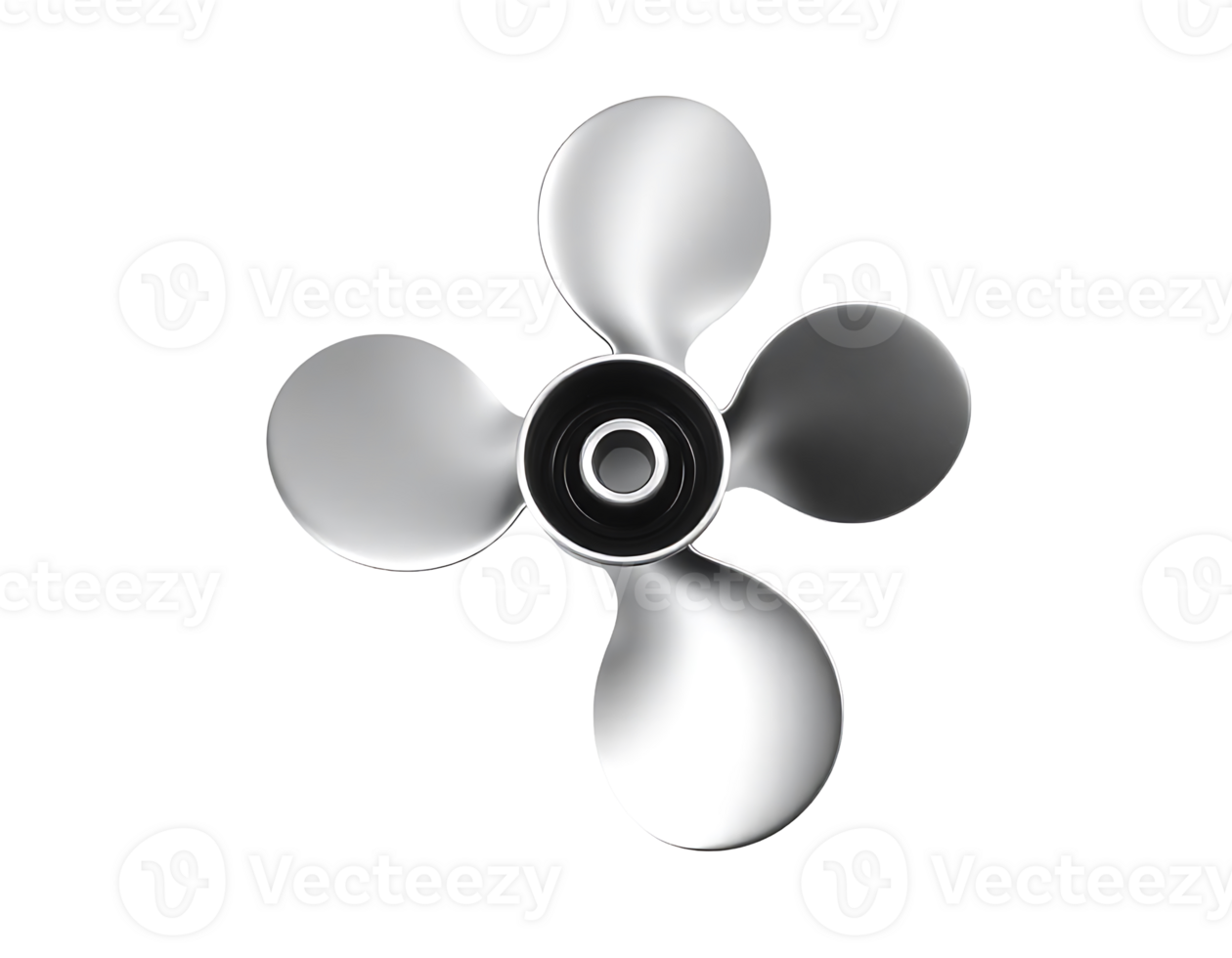 Silver Boat Propeller on a Transparent Background png