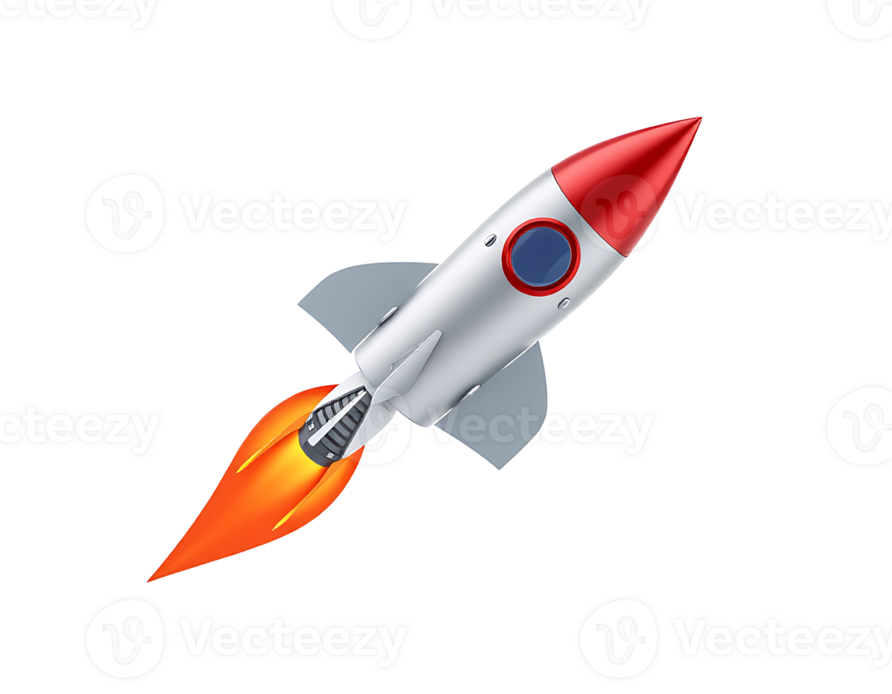 Cartoon Rocket Ship Taking Off into Space png