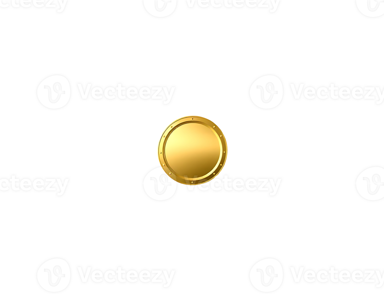 Isolated golden coin png