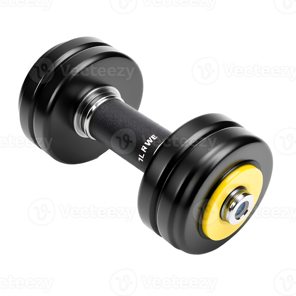 Black dumbbell for weightlifting and strength training png