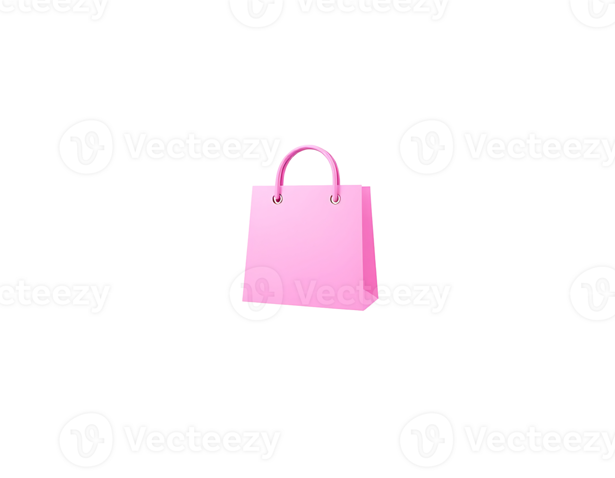 Pink shopping bag with handles png