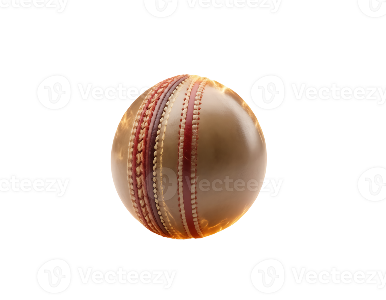 Close-up of a brown cricket ball with visible stitching and leather texture png