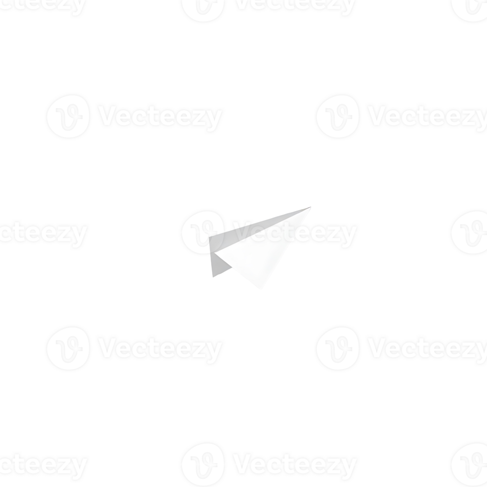 White paper airplane on a transparent background png