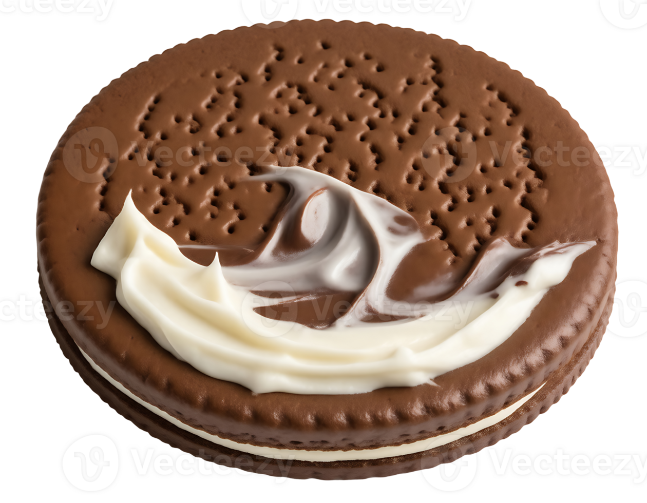 Delicious Chocolate Cookie with Cream Filling png