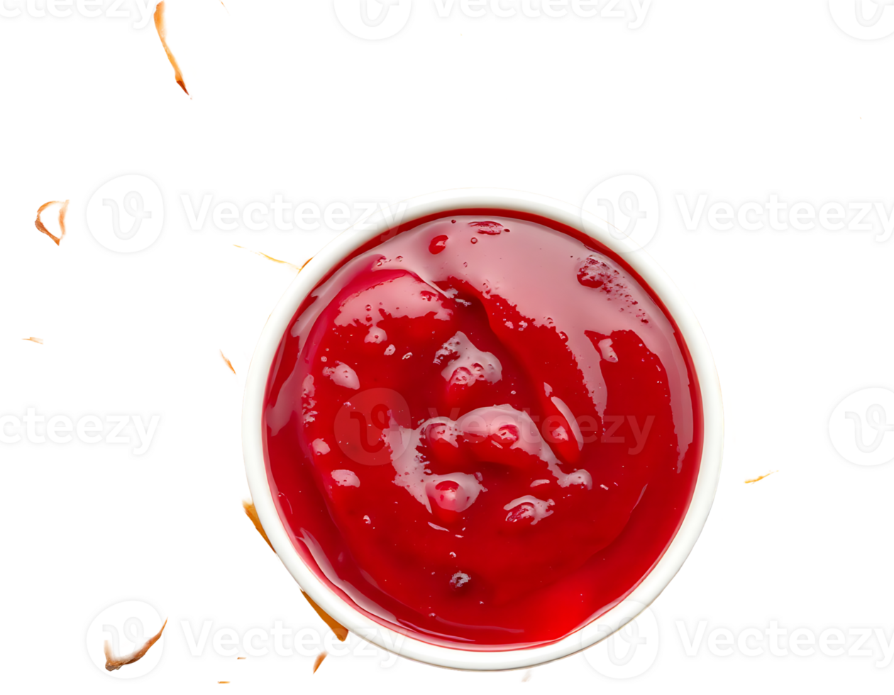 Close-up of a red sauce in a white bowl png