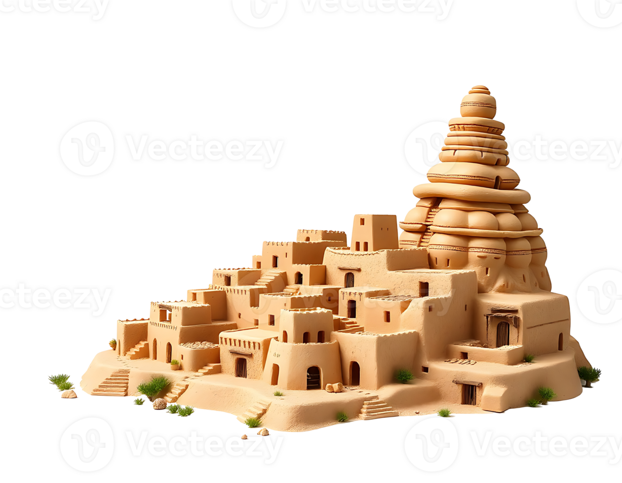 Ancient Adobe Village in the Desert png