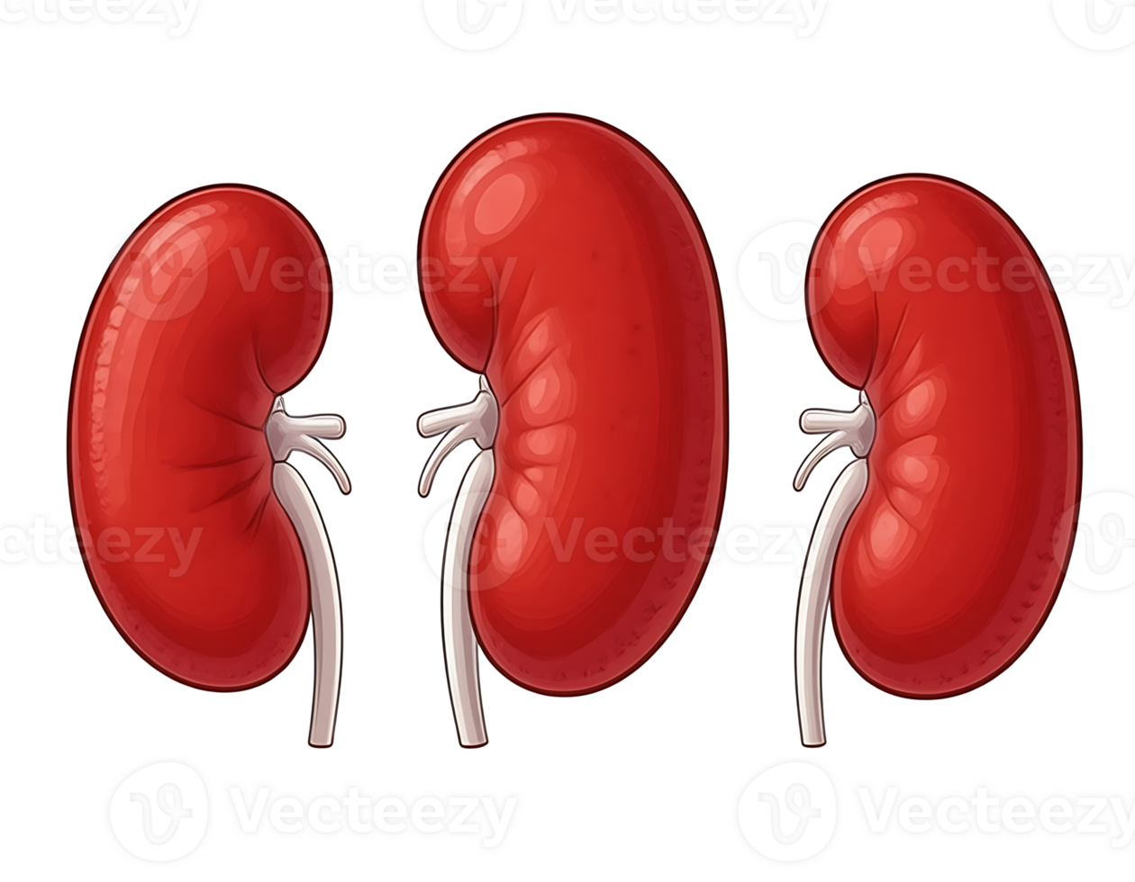 Illustration of three kidneys png