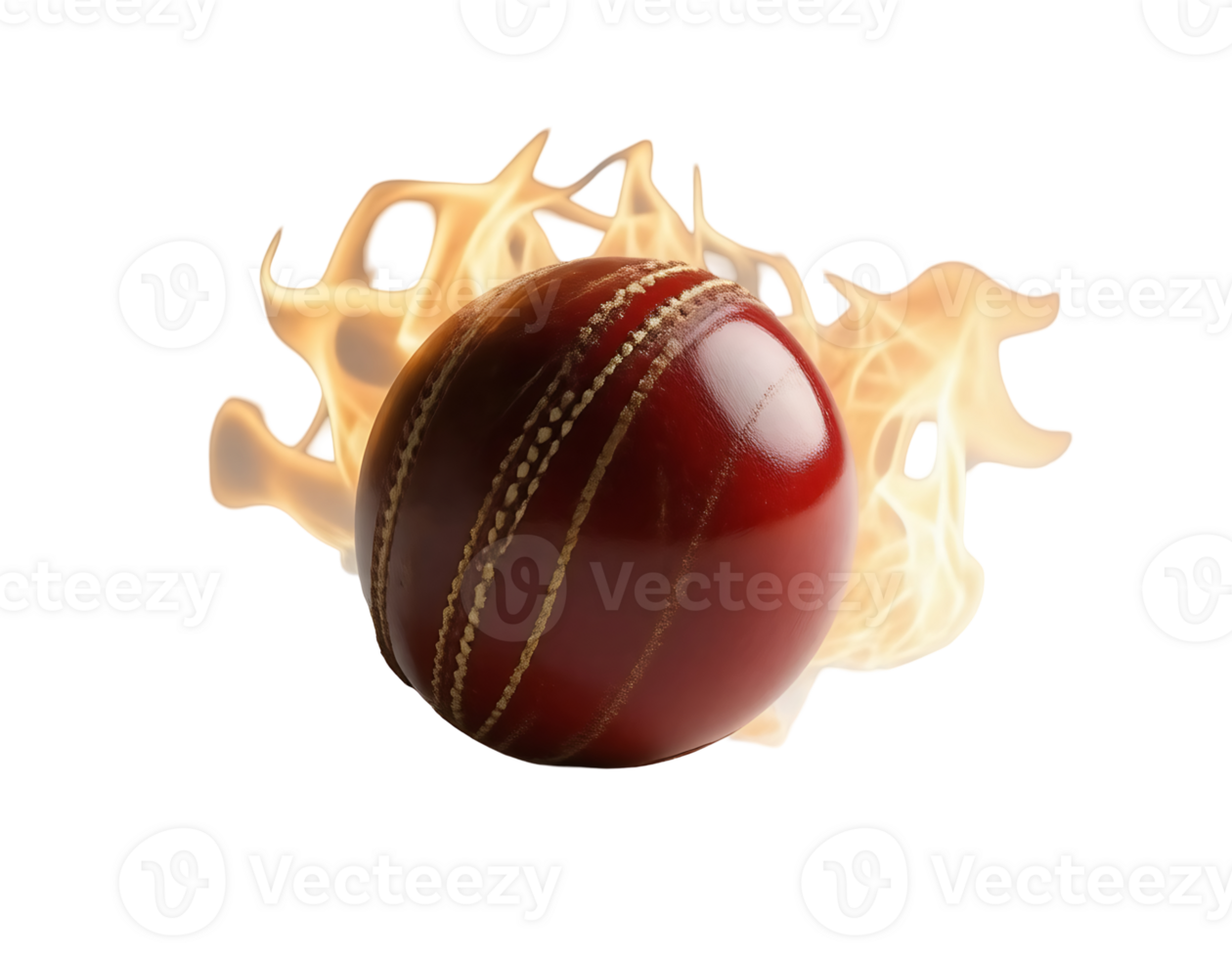 Cricket ball engulfed in flames, a symbol of fast-paced sport and intense competition png