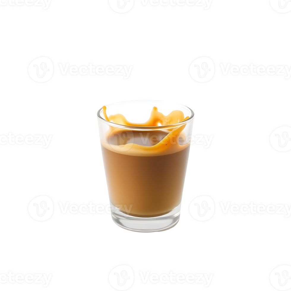 Delicious Coffee Splash in a Transparent Glass png