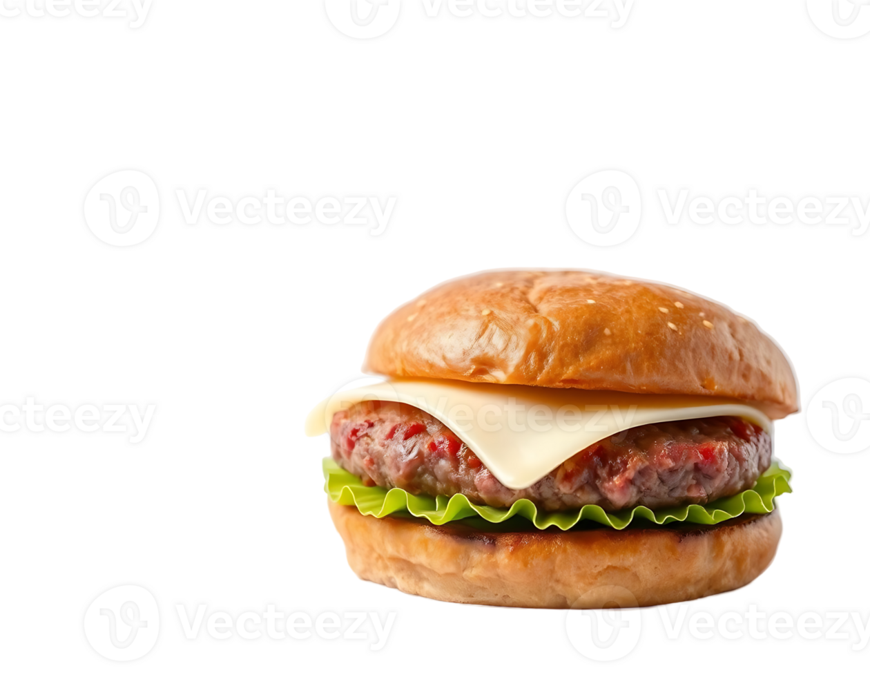 Delicious Cheeseburger with Lettuce and Cheese png