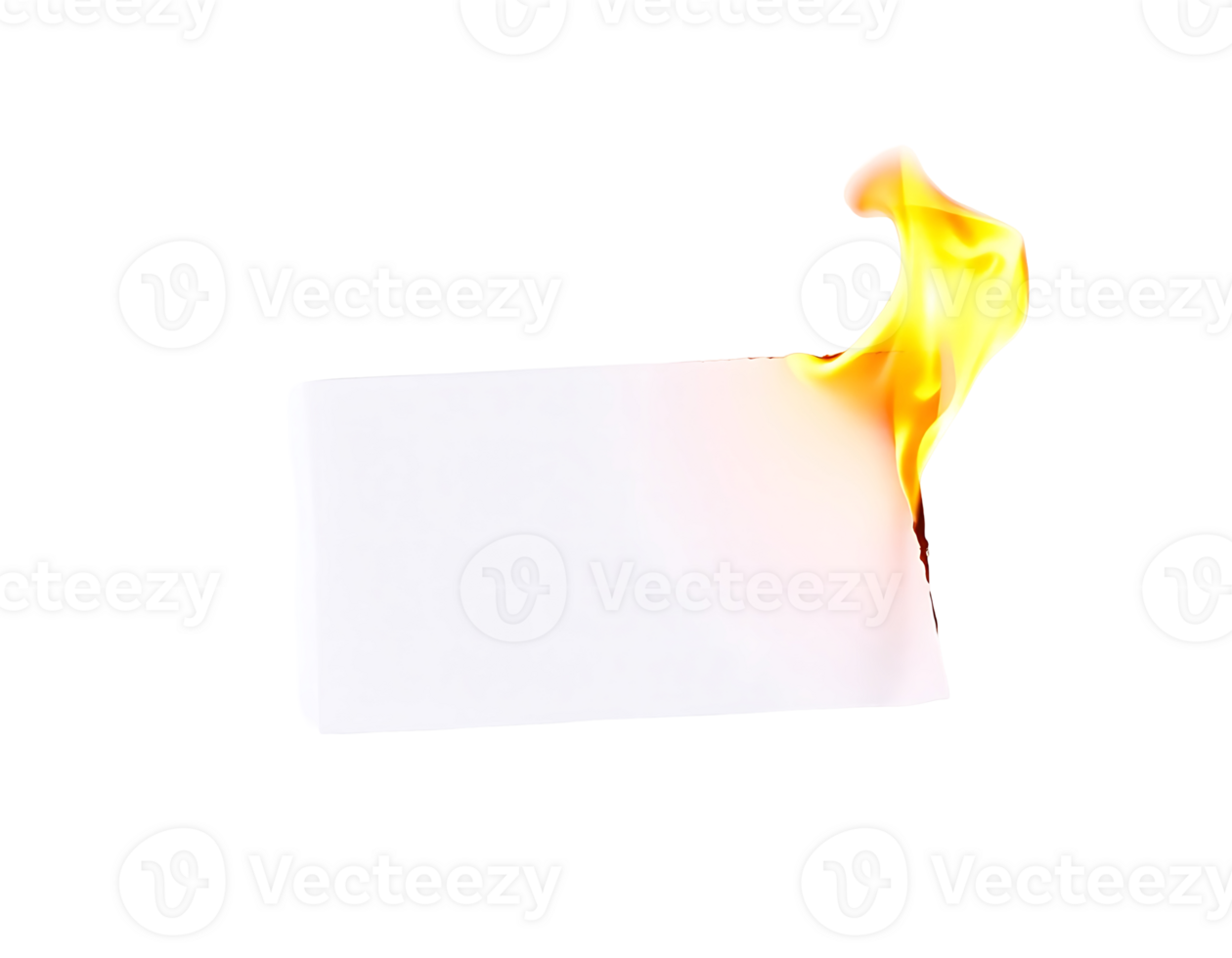 Burning paper with flames, heat, and destruction on transparent background png