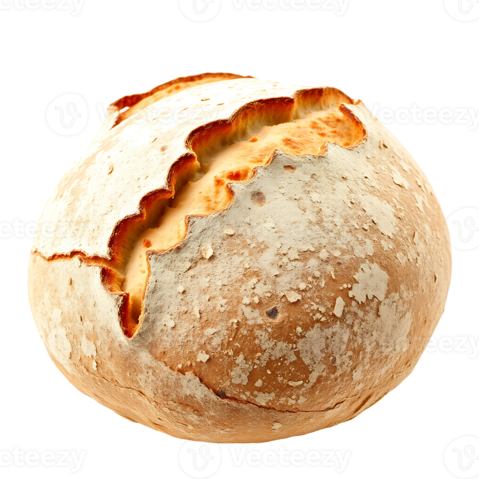Delicious rustic sourdough bread loaf with golden crust png
