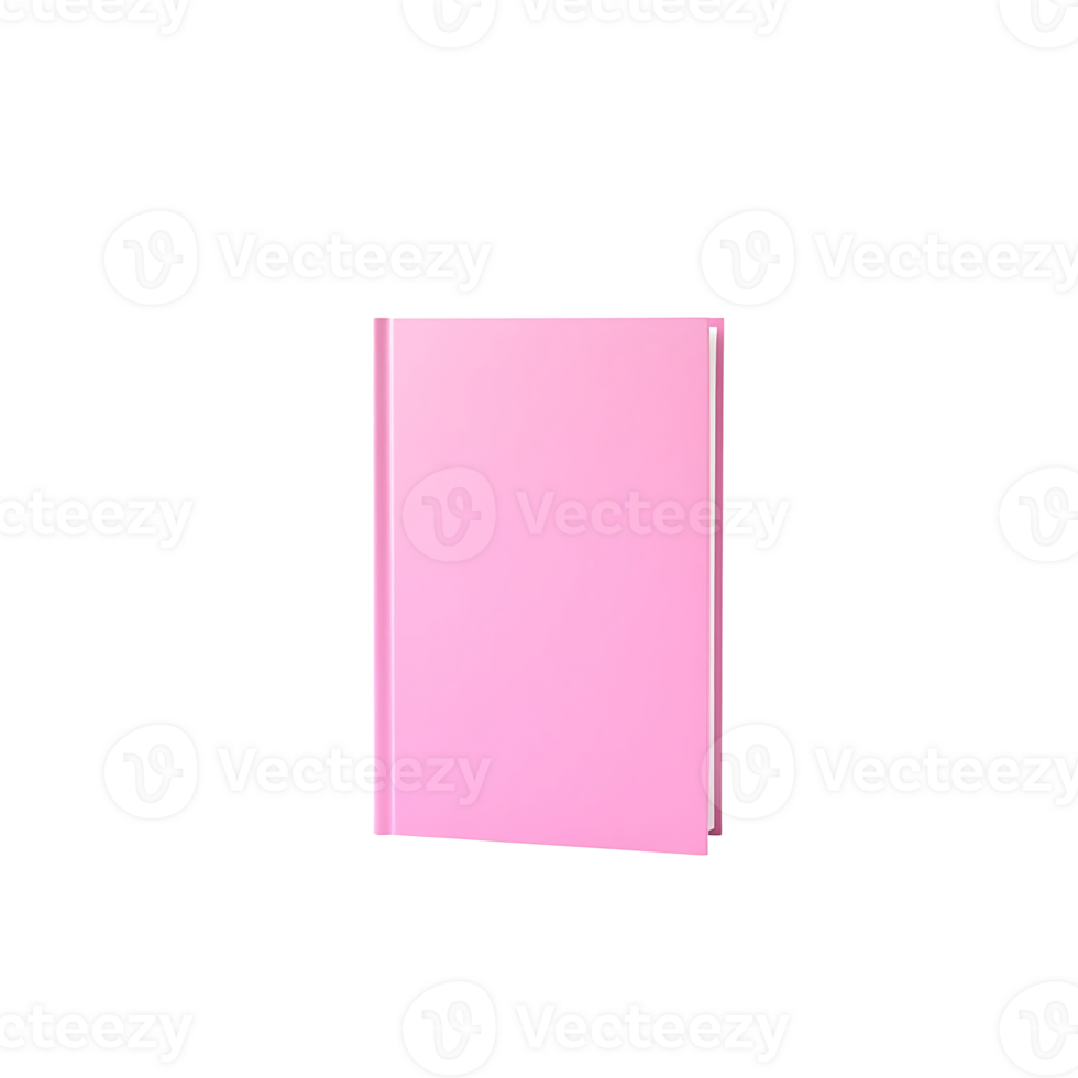 Pink book with a blank cover isolated on a transparent background png
