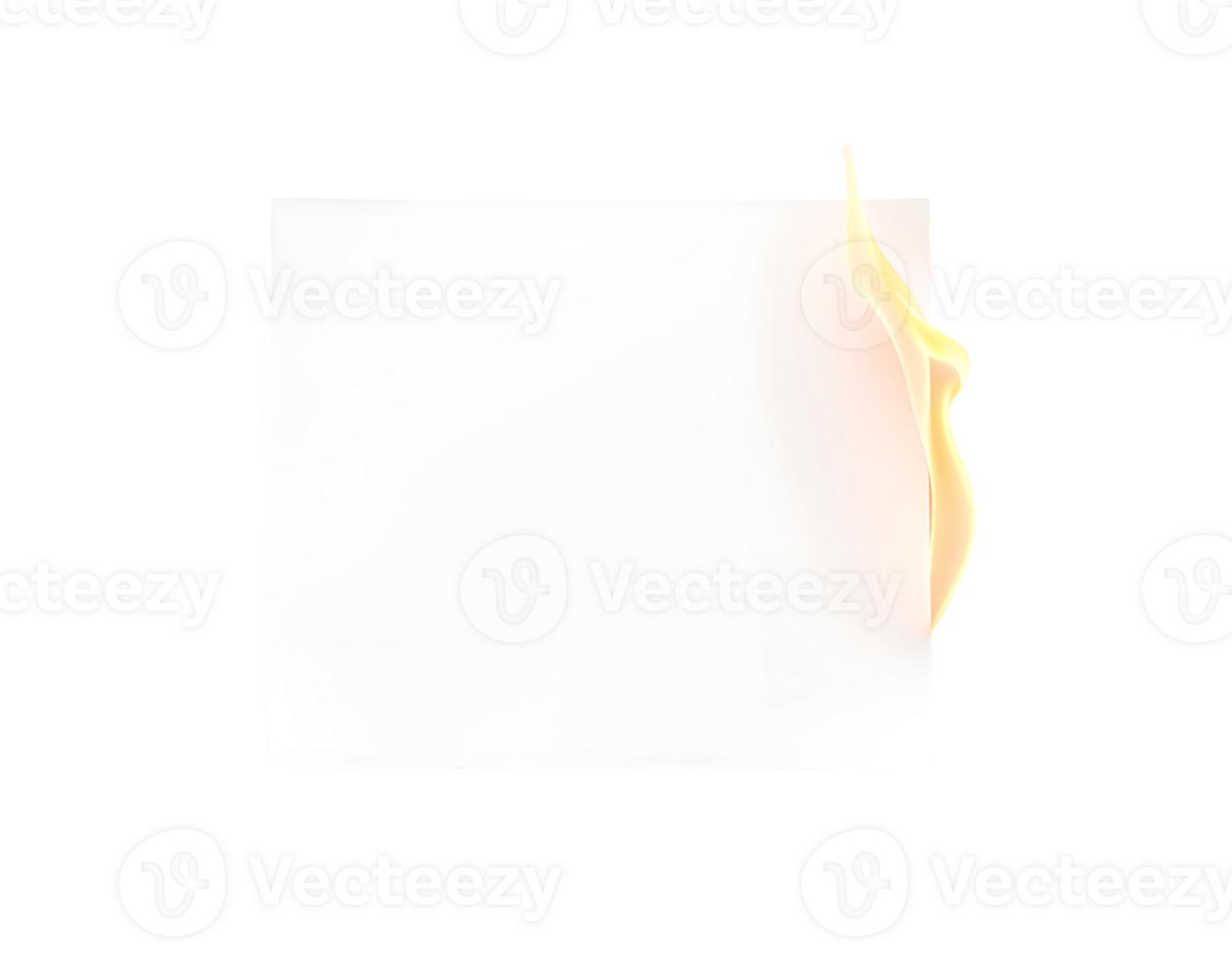 Burning paper sheet with flames png