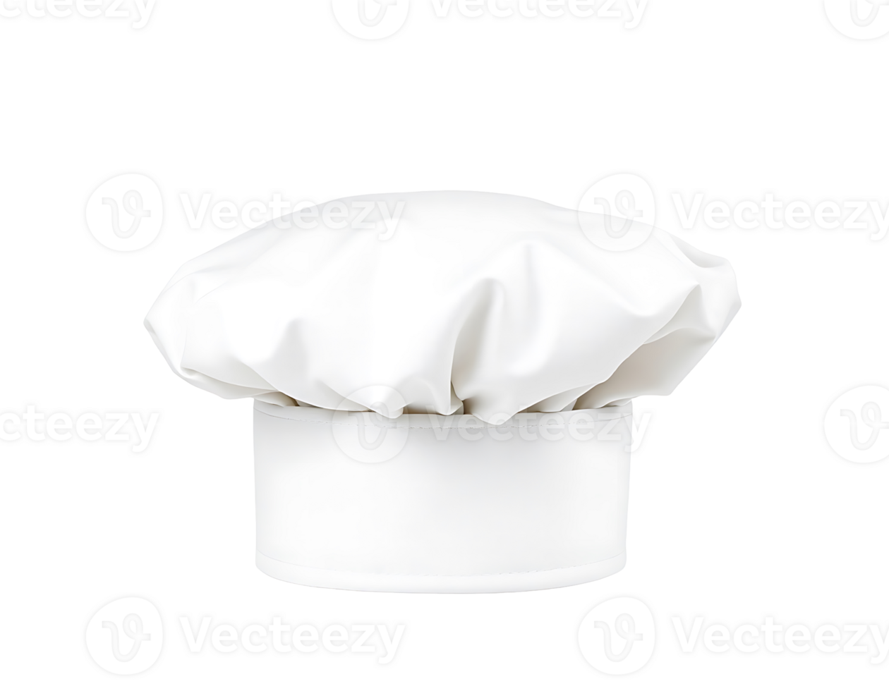 White chef hat isolated on transparent background. png