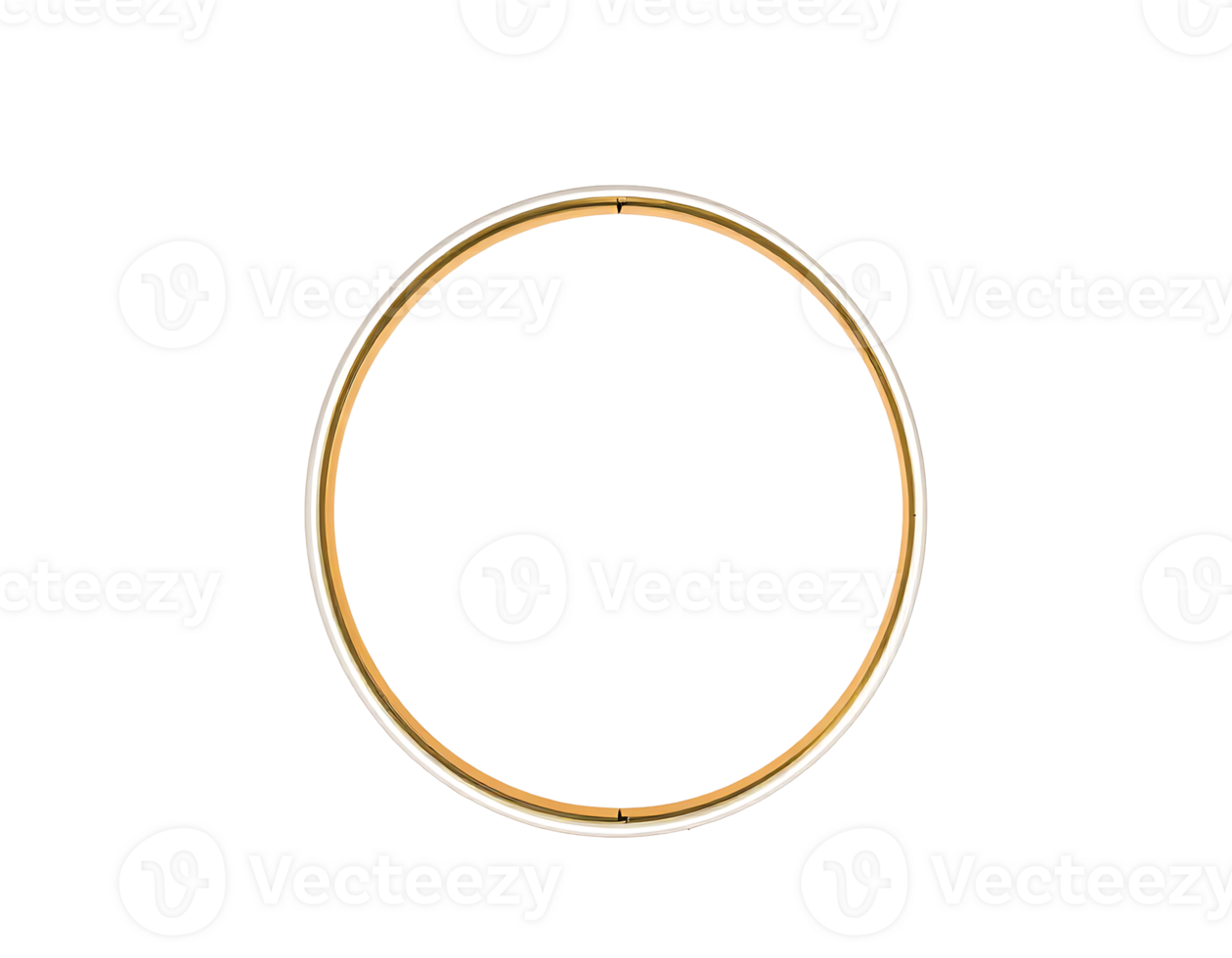 Golden circle isolated on transparent background png