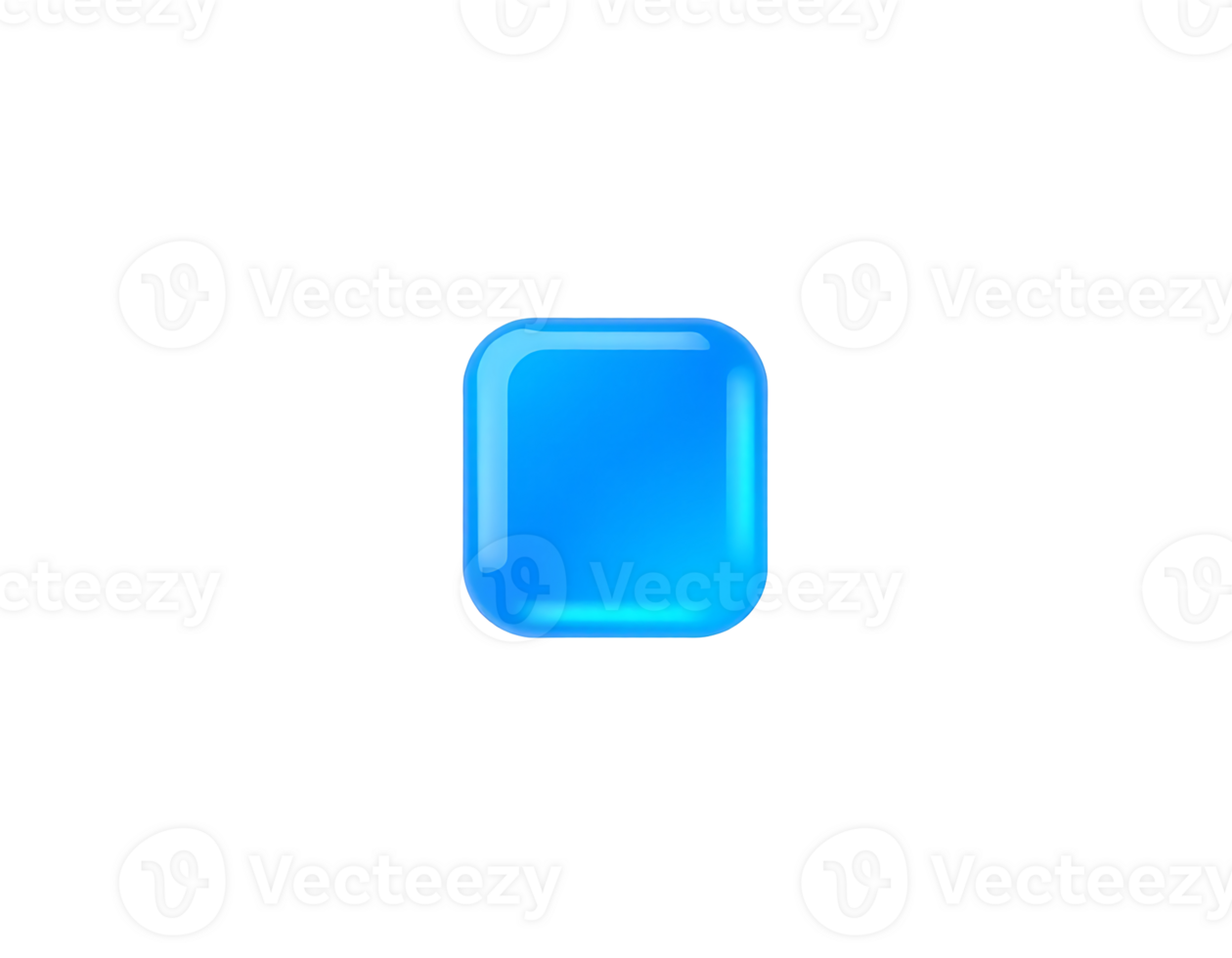 Blue Rounded Square Button Icon png