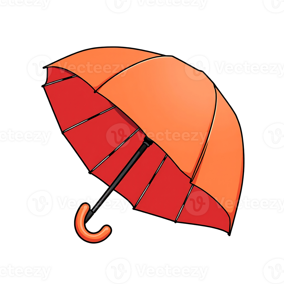 Orange and red umbrella, perfect for protection from rain and sun, ready to keep you dry png