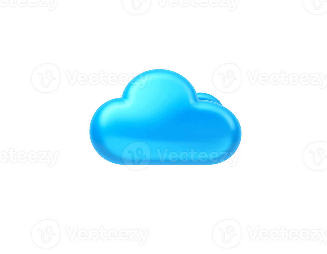 Blue cloud symbol isolated on a transparent background png