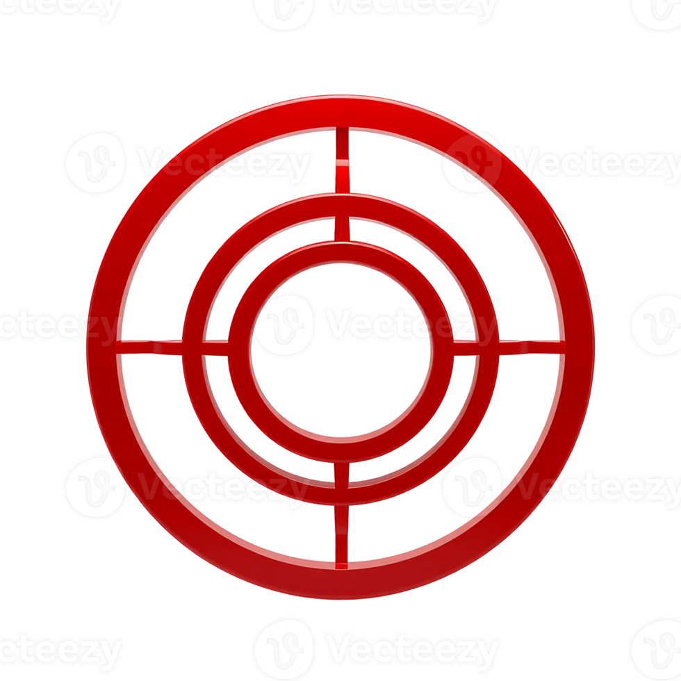 Red Target Icon on Transparent Background png